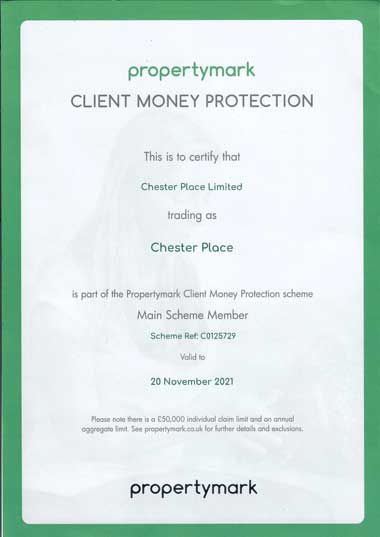 Client Money Protection certificate